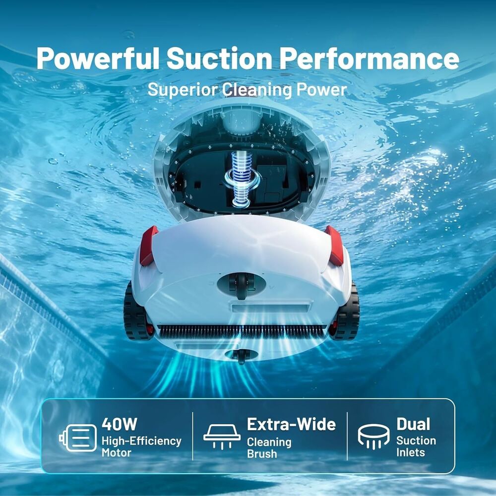 VONKO P10 Cordless Robotic Pool Cleaner, Above Ground Pool & Flat Inground Pool - Picture 8 of 8